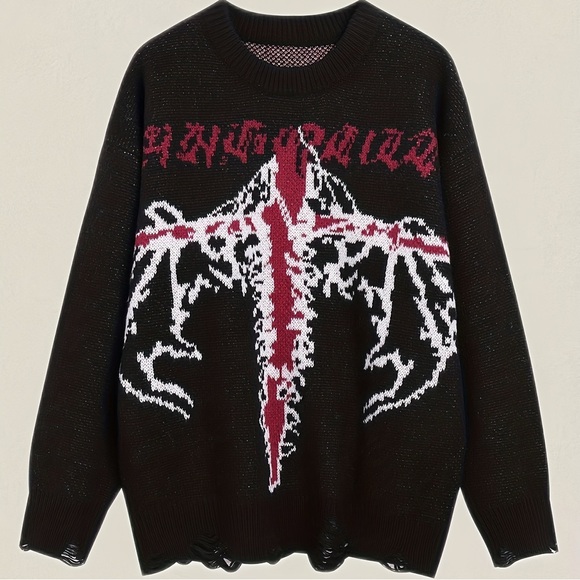 Aelfric Eden Charcoal oversized ripped thick sweatshirt size small unisex - Picture 1 of 13